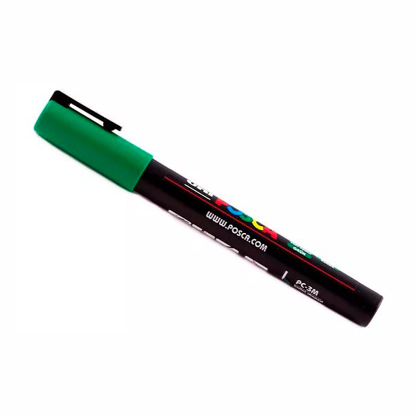 Маркер для графики на водн. основе UNI Posca PC-5M/зеленый/круглый/1,8-2,5мм 71175