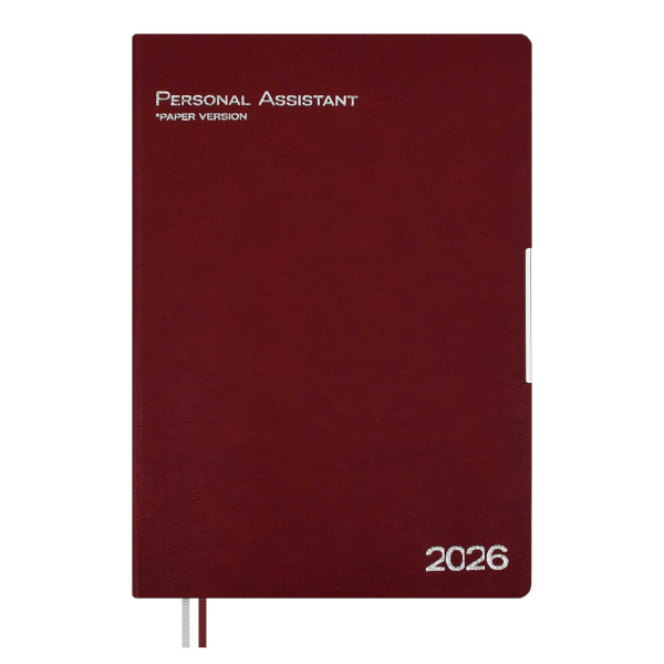 Ежедневник А4 2026 Escalada "Шеврет глосс" тв. обл., иск.кожа, сшивка, бордовый 70207