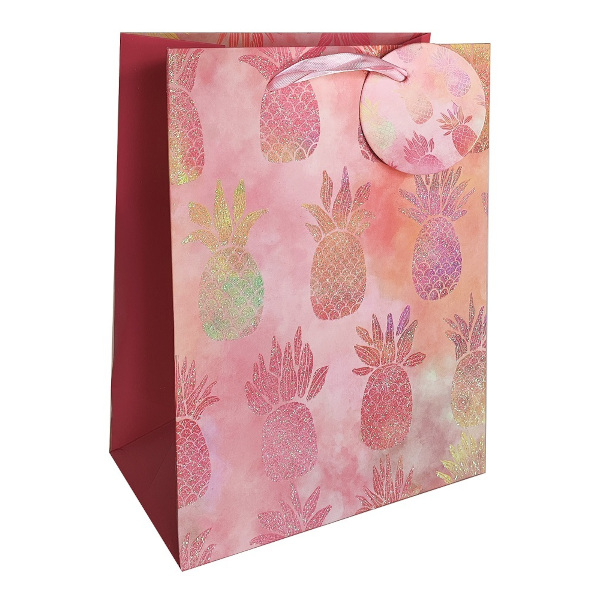 Пакет бумажный 23*18*10см "Pink Batik. Ананас" GB-019-S Полином