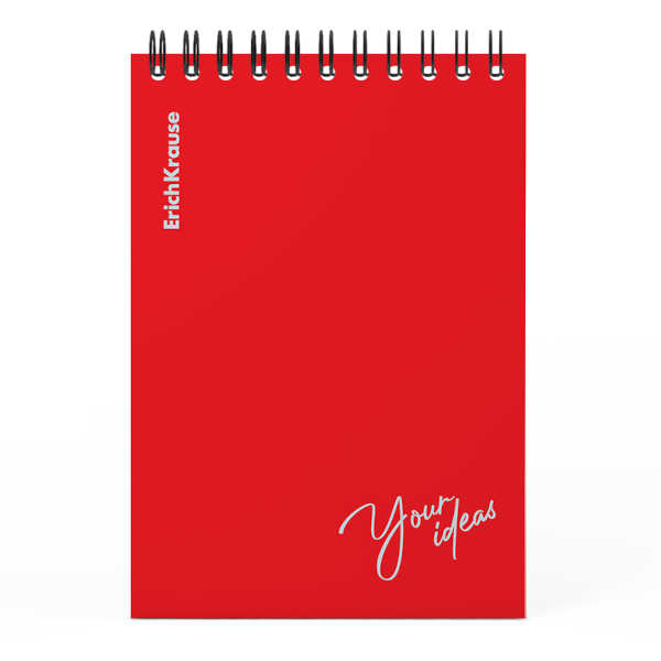 Блокнот А6 80л "Words" клетка, гребень, пластик.обл., красный 61982 Erich Krause