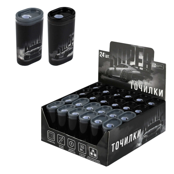 Точилка Феникс+ "Суперкот" 1 отв., пластиковая, ассорти 73144