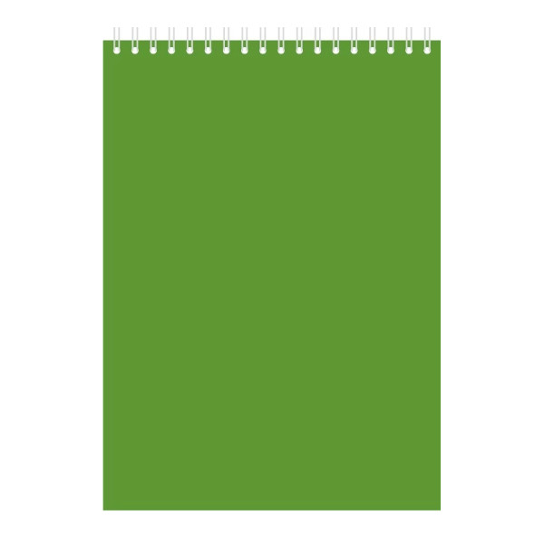 Блокнот А5 80л без клетка, гребень, мягк.обл., картон, зеленый 06464 Офис-Лидер