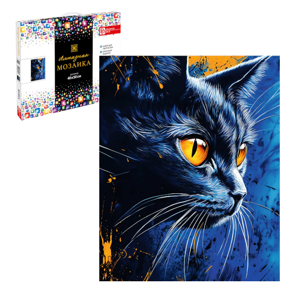 Алмазная мозаика Феникс+ 40*50см "Синий кот" 70862