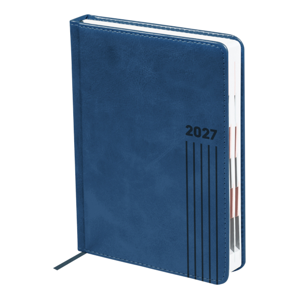 Ежедневник А5 2027 BG "Vesper Index. Blue" тв.обл., иск.кожа, синий DdА5_68094