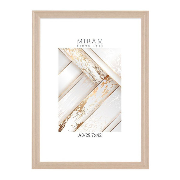 Фоторамка 29,7*42 пластик, багет 20мм, светлое дерево, вставка пластик 640245-A3 МИРАМ