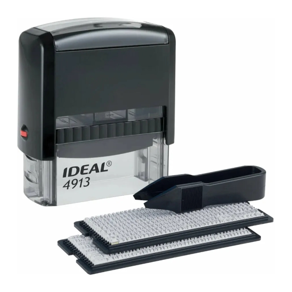 Штамп 5-стр. самонаборный 58 * 22мм Trodat Ideal 4913 черный 2 кассы символов 6005/6006