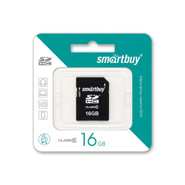 Карта памяти SD 16Gb Smart Buy Class 10