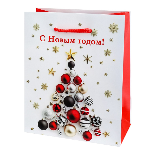 Пакет бумажный 14,5*11,5*6см "Новогодняя ёлка" ППК-2278 Optima