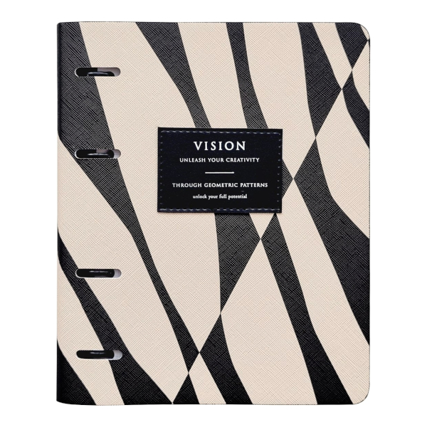 Тетрадь 120л А5+ клетка на кольцах "Vision. Абстракция" иск.кожа, рисунок N5207 Infolio