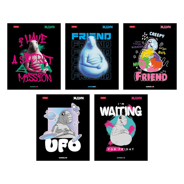 Тетрадь 48л А5 клетка "Ждун" картон, ассорти 48Т5лВ1 Hatber