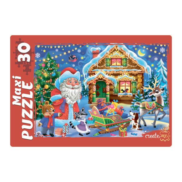 Пазлы 30 элем. MAXI "Дед Мороз с подарками" ПМ30-6973 Рыжий кот