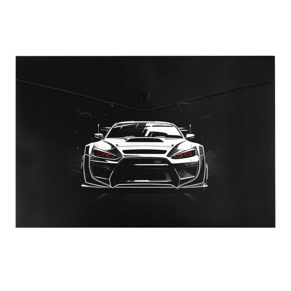 Папка-конверт на кнопке А4, 1отд., 180мкм, рисунок "Финиш" 69305 Феникс+