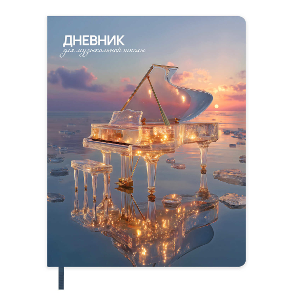 Дневник для музыкальной школы мягк.обл. "Мерцающий рояль" иск.кожа 72569 Феникс+