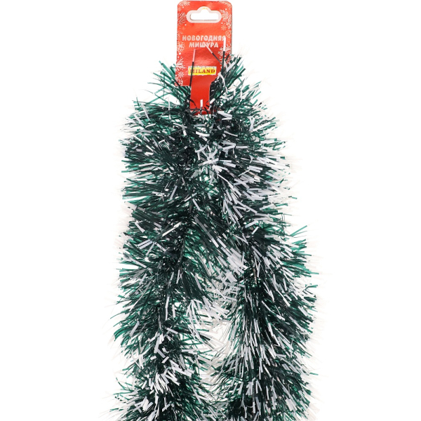 Мишура новогодняя "Заснеженные кончики" зеленый 7*200см НУ-5467 Миленд