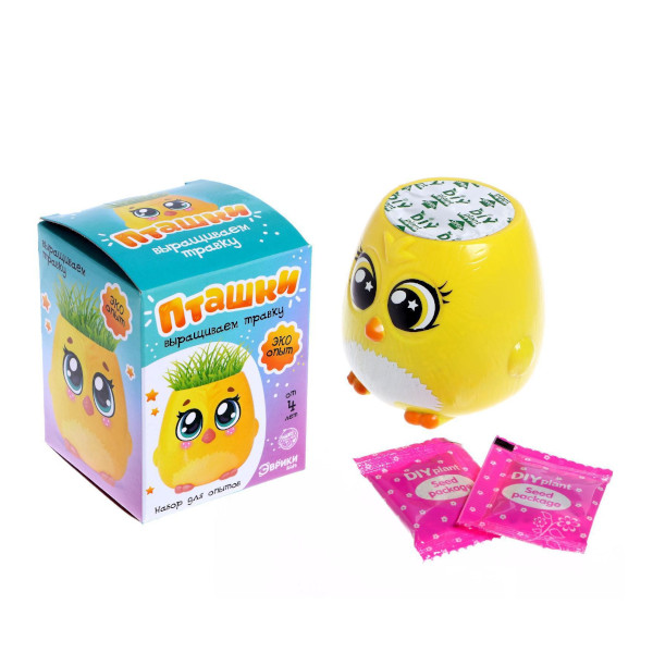 Набор для творчества Эврики Выращивание травки "Пташки. Желтый" 5155391