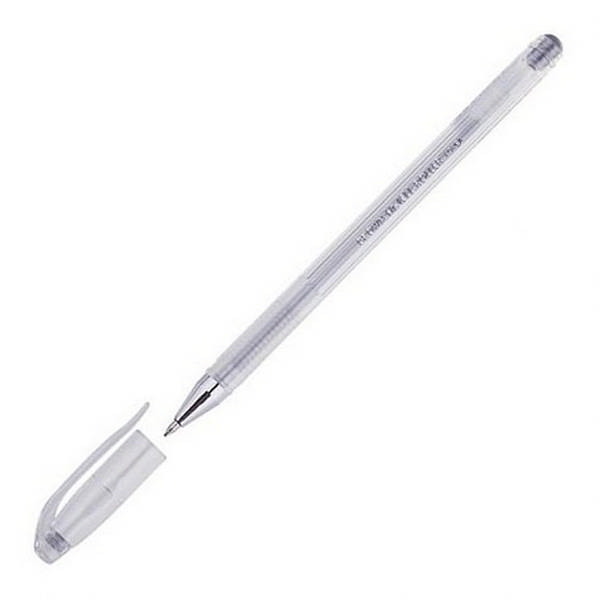 Ручка гелевая 0,7мм, серебро, прозрач. корп. "Hi-Jell Metallic" HJR-500GSM Crown
