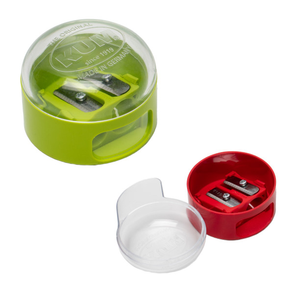 Точилка KUM 2 отв., пластик, контейнер, ассорти 208К2
