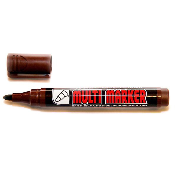 Маркер перм 3мм, спирт. осн., пулевид., коричневый, пластик. корп. "Multi marker" СРМ-800 Crown