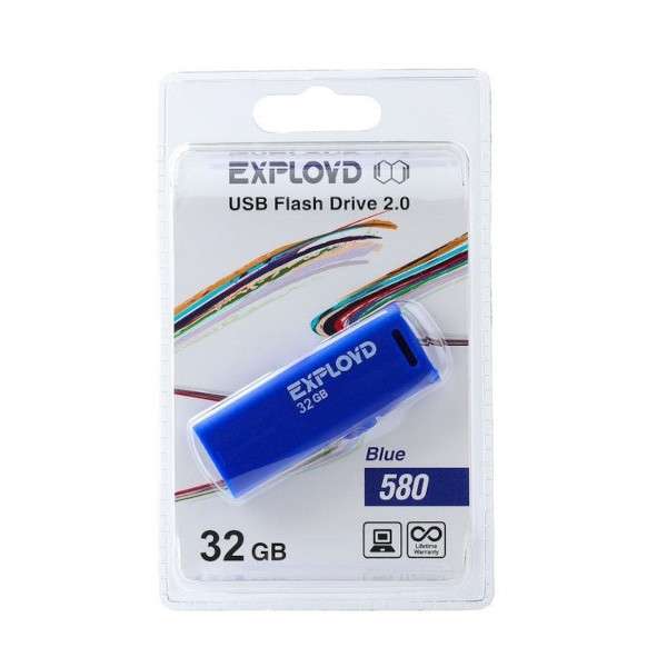Память Flash Drive 32Gb USB 2.0 Exployd 580 Blue EX-32GB-580-Blue