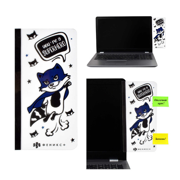 Панель на монитор для стикеров "Енот" 10*20см, ПВХ, с рисунком 56326 Феникс+