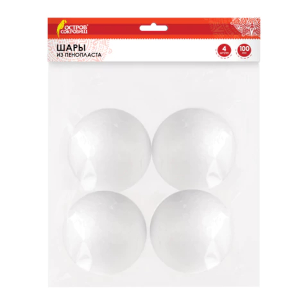 Заготовка для декора пенопласт "Шары" 10см (4шт) 665369 Остров сокровищ