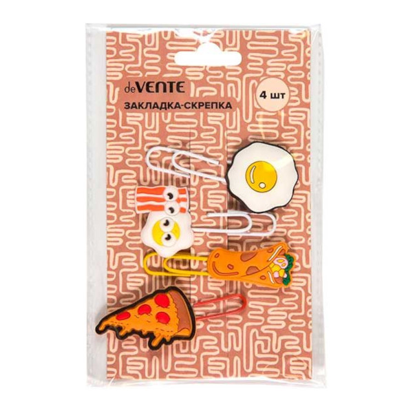 Набор закладок-скрепок для книг "Yammy" 60*30мм, 4шт 8065220 deVENTE