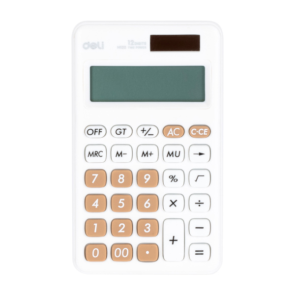 Калькулятор Deli EM120WHITE (белый) карманный 12р