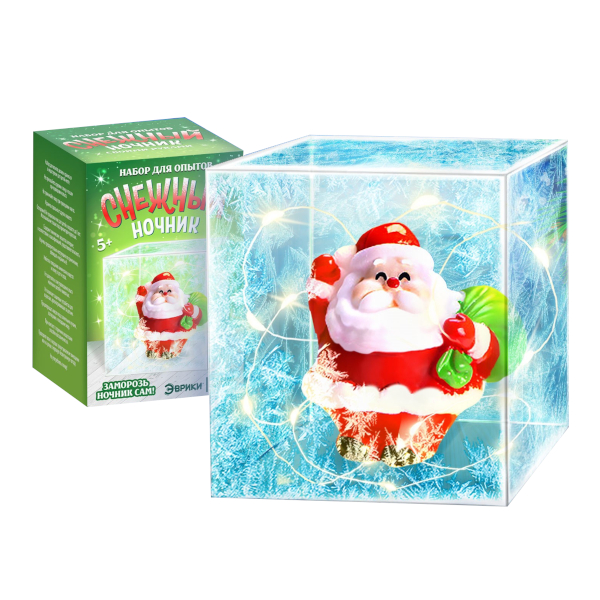 Набор для опытов Эврики "Снежный ночник: Дед Мороз" 5,5*5,5*5,5см 7007825