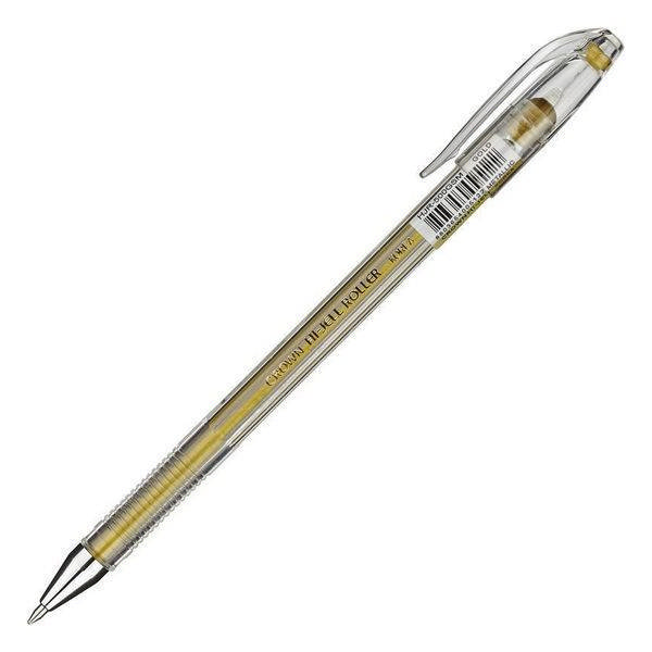 Ручка гелевая 0,7мм, золото, прозрач. корп. "Hi-Jell Metallic" HJR-500GSM Crown