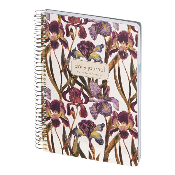 Ежедневник А5 не дат Bruno Visconti "Ирисы" спираль, рисунок 3-701/15