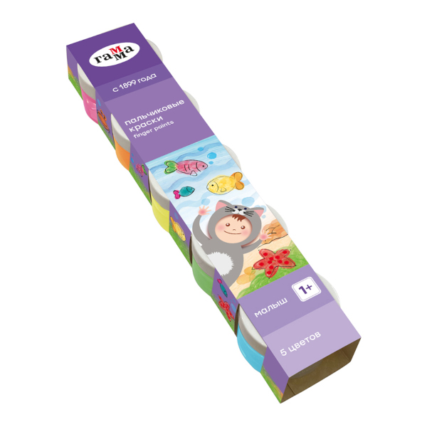 Краски пальчиковые Гамма "Малыш" 5цв*50мл 180120216