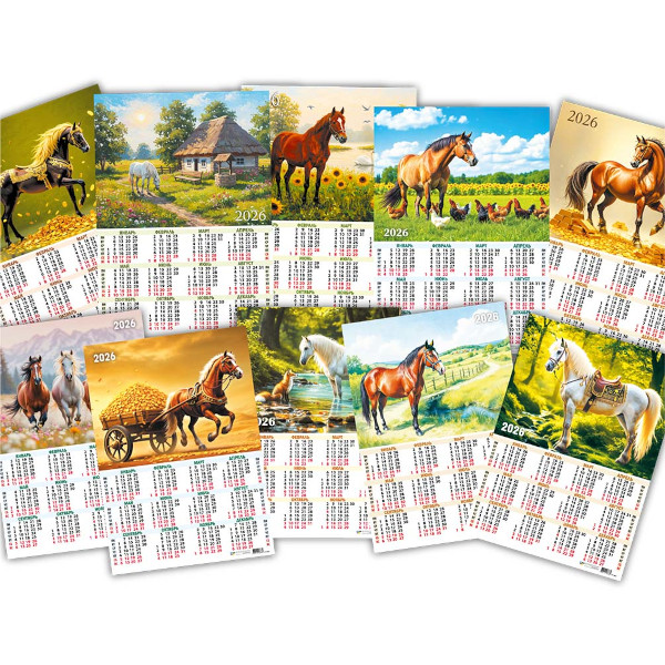 Календарь настен. лист А2 2026г "Символ года. Ассорти" 9789 Квадра