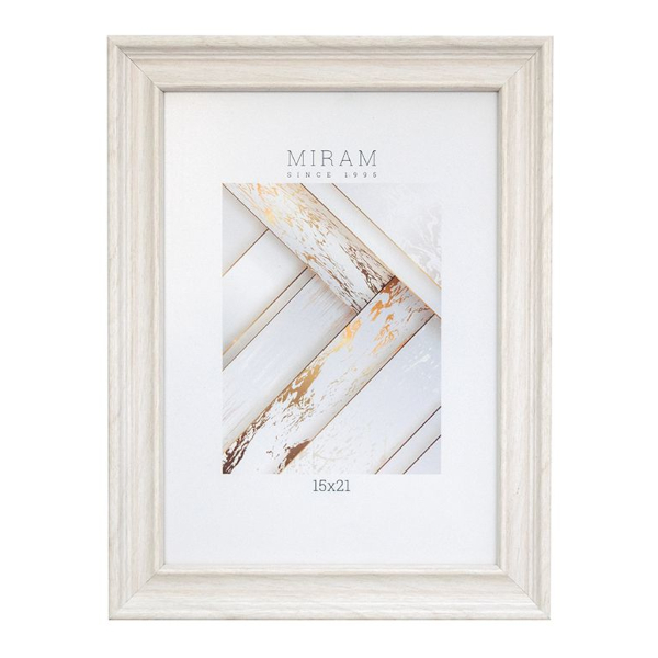 Фоторамка 15*21 пластик, багет 25мм, бежевый, вставка пластик, ножка 642461-6 МИРАМ
