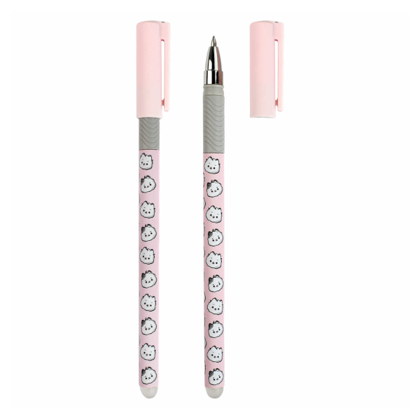 Ручка гелевая стираемая 0,5мм, синий, корп. рис. "Котики на розовом" 69518 Феникс+