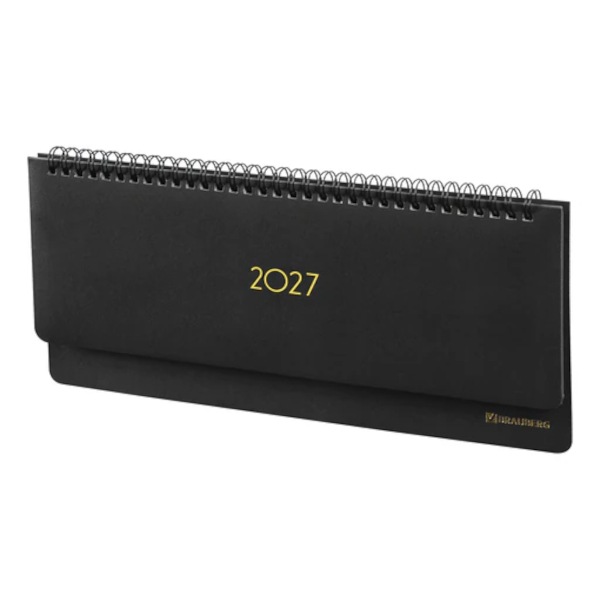 Планинг 2027г Brauberg "Select" тв.обл., гребень, иск.кожа, черный 118203