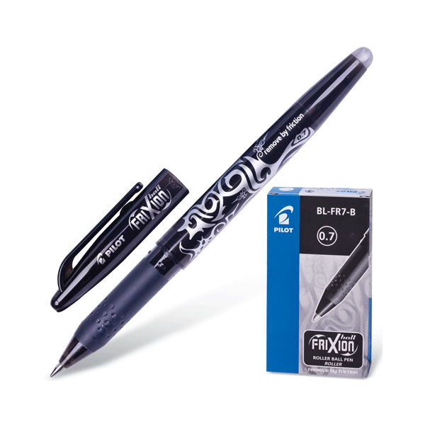 Ручка гелевая Pilot "Frixion" стираемые чернила, черная, 0,7мм BL-FR-7