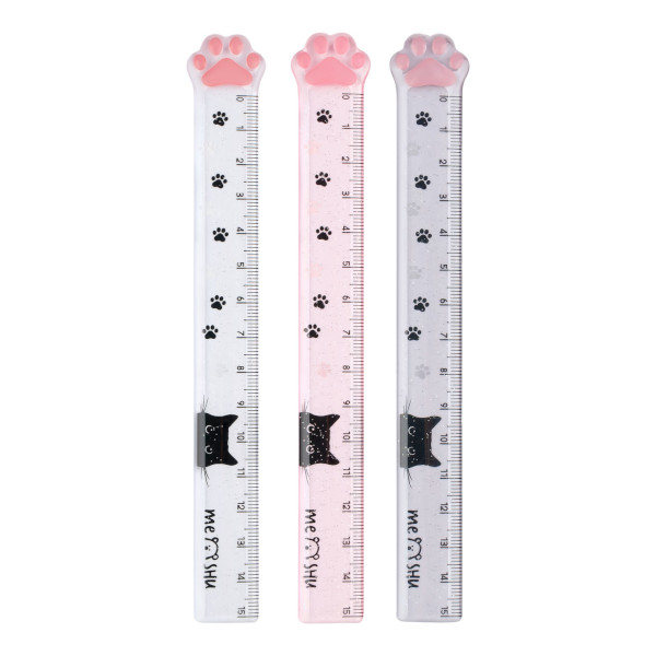 Линейка 15см, пластик, ассорти "Paw" MS_56493 MESHU