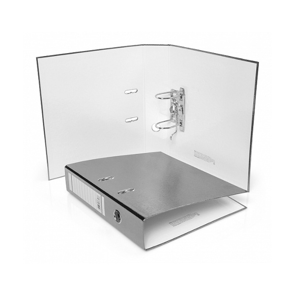 Папка-регистратор А4, 70мм, картон/бумвинил, серебро "Metallic" 70ПР4_03426 Hatber