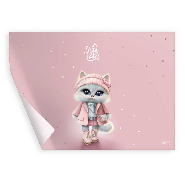 Пленка для уроков труда 50*70см "Кошечка в пальто" 69111 Феникс+