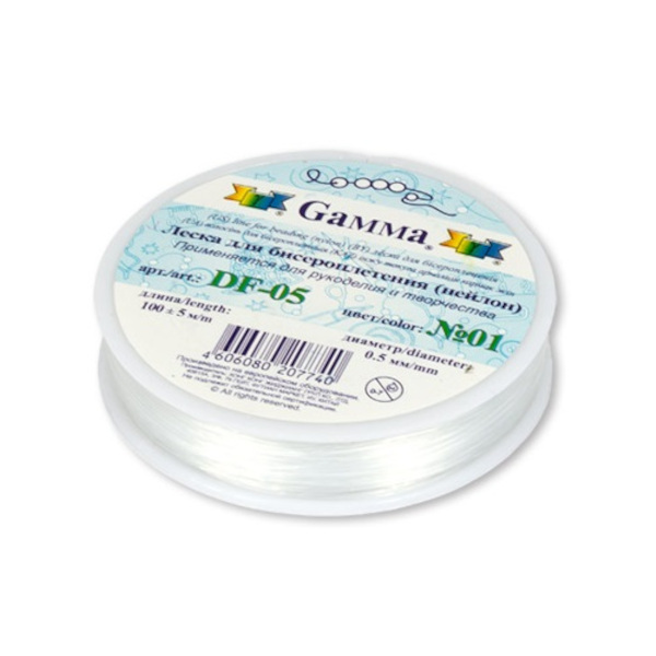 Леска для бисероплетения, белая, d-0.5мм, 100м, №01 DF-05 Gamma