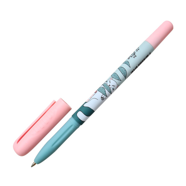 Ручка шар. 1,0мм, синий, рисунок на корп. "Mur-Mur. Розовый" BSBP004-07-case Be Smart