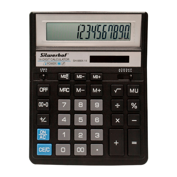 Калькулятор Silwerhof SH-888X-14 (черный) настольный 14р