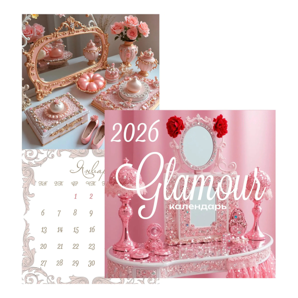 Календарь настен. перек. 2026г "Glamour" 30*58см, скоба КС122607 Listoff