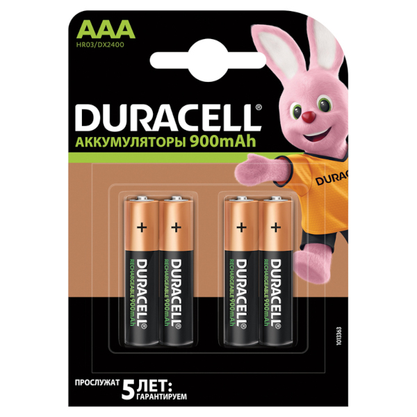 Аккумулятор Duracell HR03 AAA B4 (емкость 900) (1уп*4шт)
