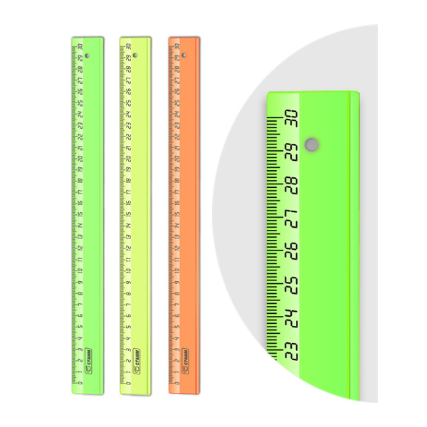 Линейка 30см NEON Cristal ассорти ЛН32/ЛН320 Стамм