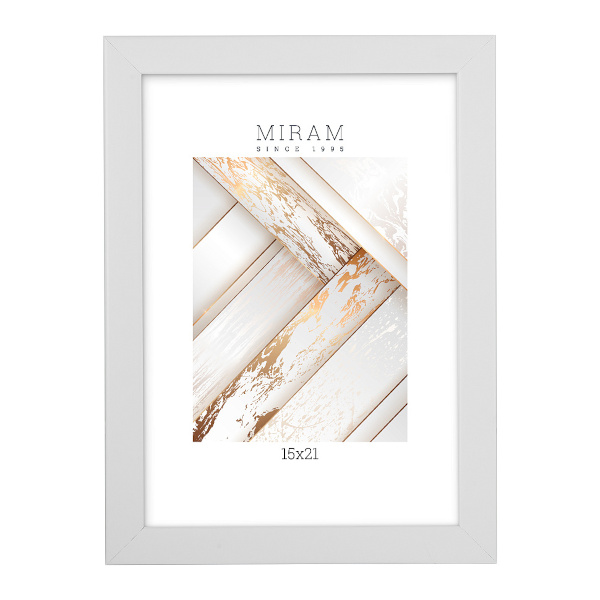 Фоторамка 15*21 пластик, багет 18мм, белый, вставка пластик, ножка 641861-6 МИРАМ