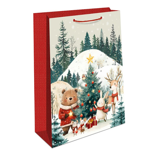 Пакет бумажный 32*26*12см "Зверята в лесу" 0193.614 Арт Дизайн