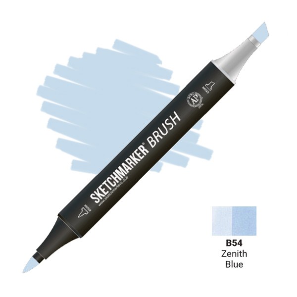 Маркер спиртовой худож. SKETCHMARKER "Brush" B54 синй зенит, двустор., пулевид./скошен. SMB-B54