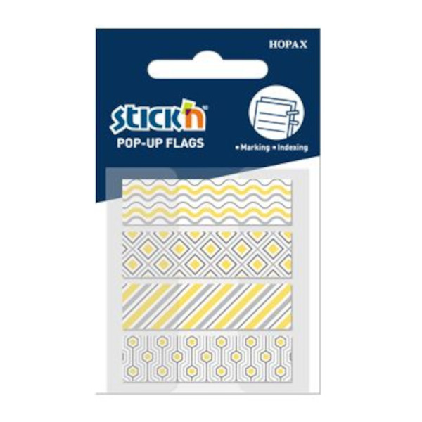 Набор самокл. закладок Stick`n 12*45мм, пластик (4бл по 20л), Z-слож. 26087