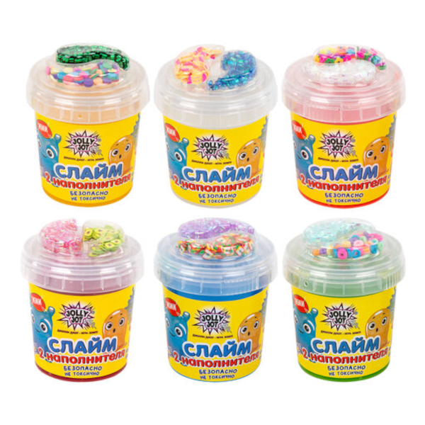 Слайм JOLLY JOT с наполнителями МИКС 140гр, ассорти 665950
